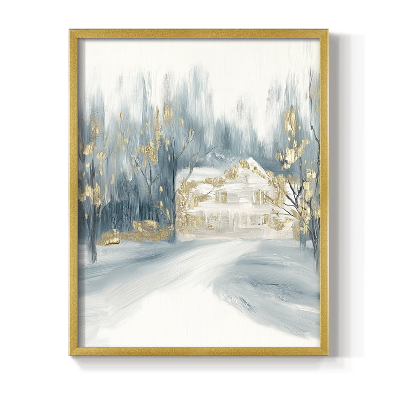 Christmas Holiday Art CDLIX Framed Print - Solid Wood, 15" H x 12" W, Gold