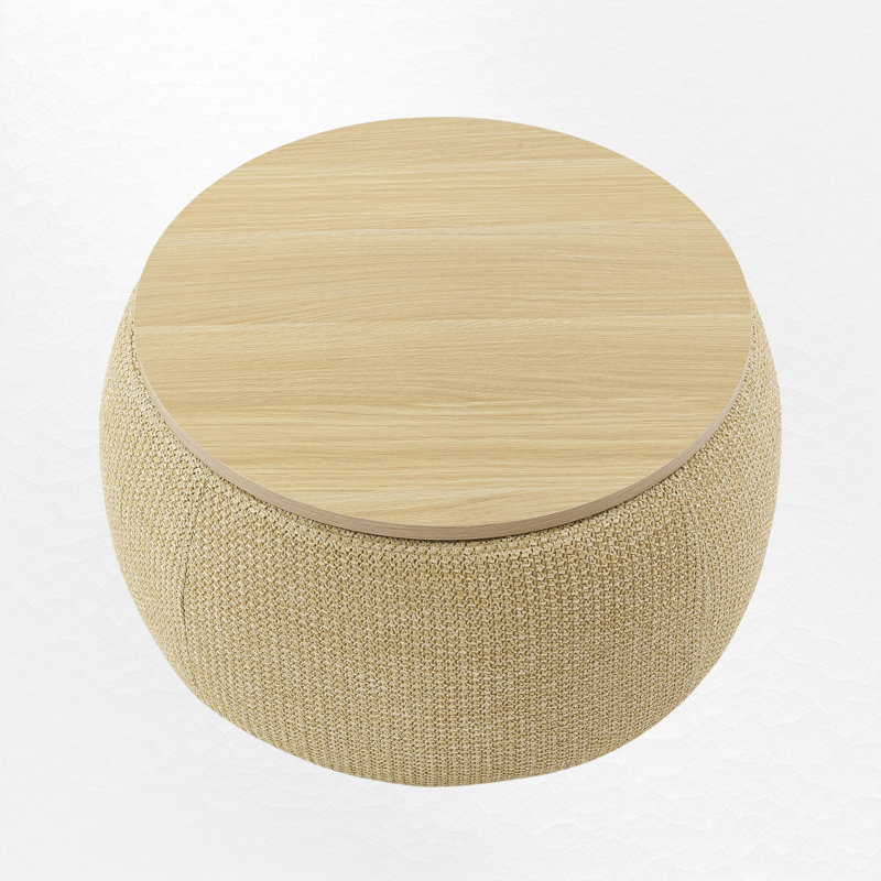 Table basse avec rangement Mylo, Naturel, Bois de chêne