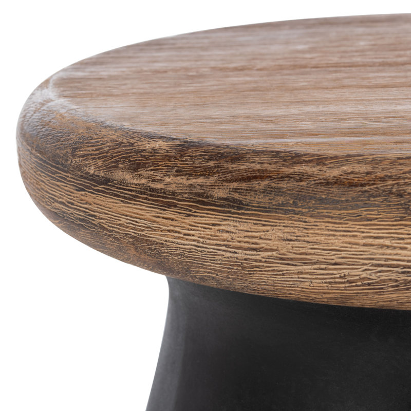 Kaziya Solid Wood Top End Table, Black