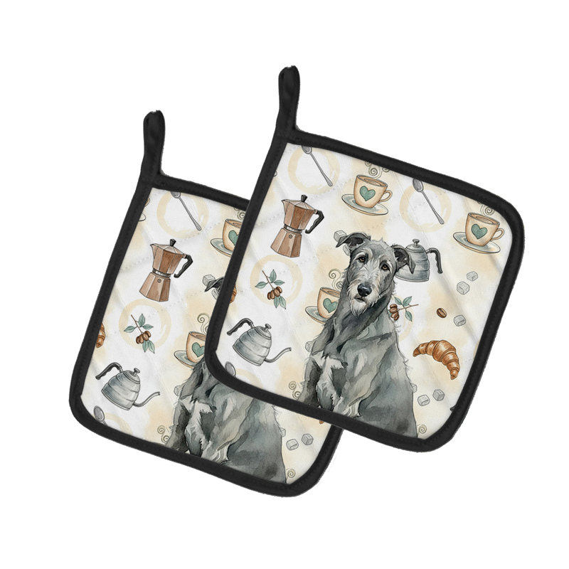 Paire de porte-casseroles gris gris Irish Wolfhound