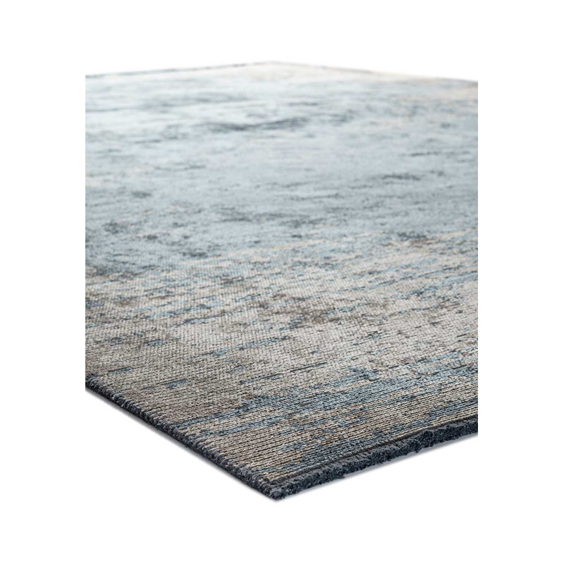 Tapis luxueux bleu clair / beige / gris Rapture, Rectangle 7 pi 10 po x 11 pi 2 po