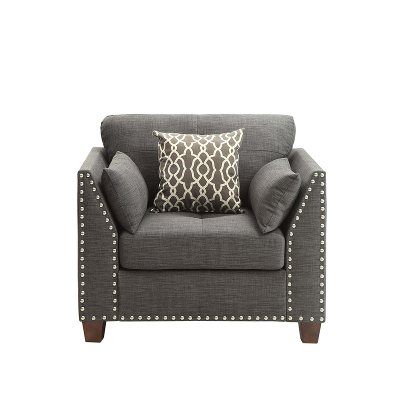Chaise en lin Laurissa avec 3 coussins