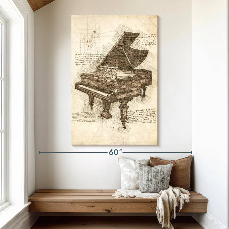 Vieux piano à queue Abarca, H 51 po x l 34 po