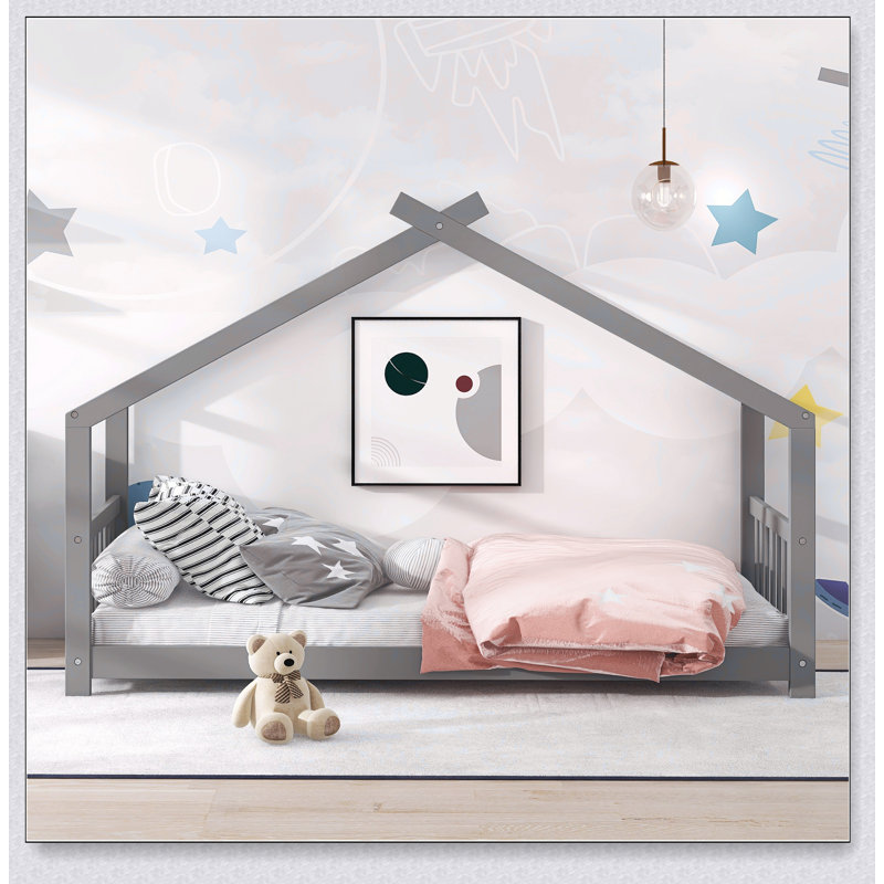 House Bed Wood Bed, Twin
