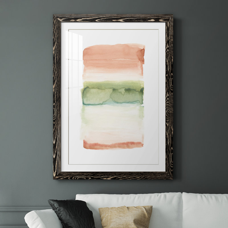 Skye II - Peinture encadrée sur papier, Papier encadré noir, H 37,5 po x l 27,5 po x P 1,5 po