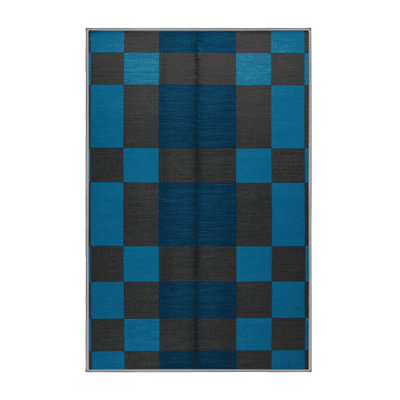 Machine Washable Checkered Grey Area Rug
