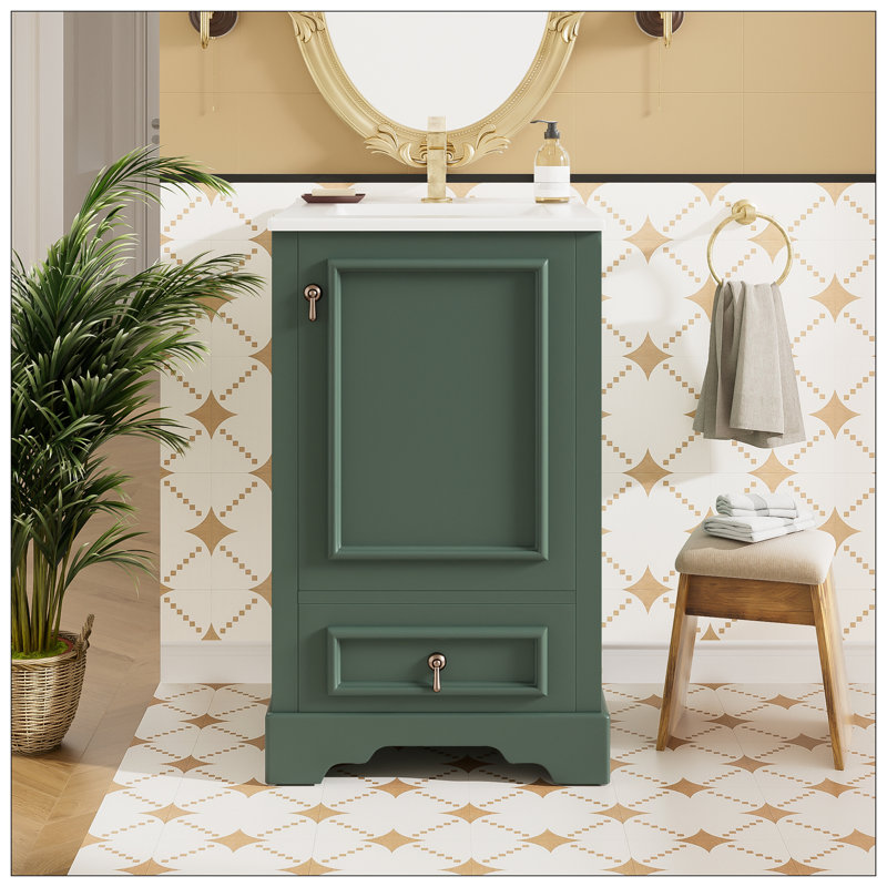 Vanities For Bathroom, Green, Silver