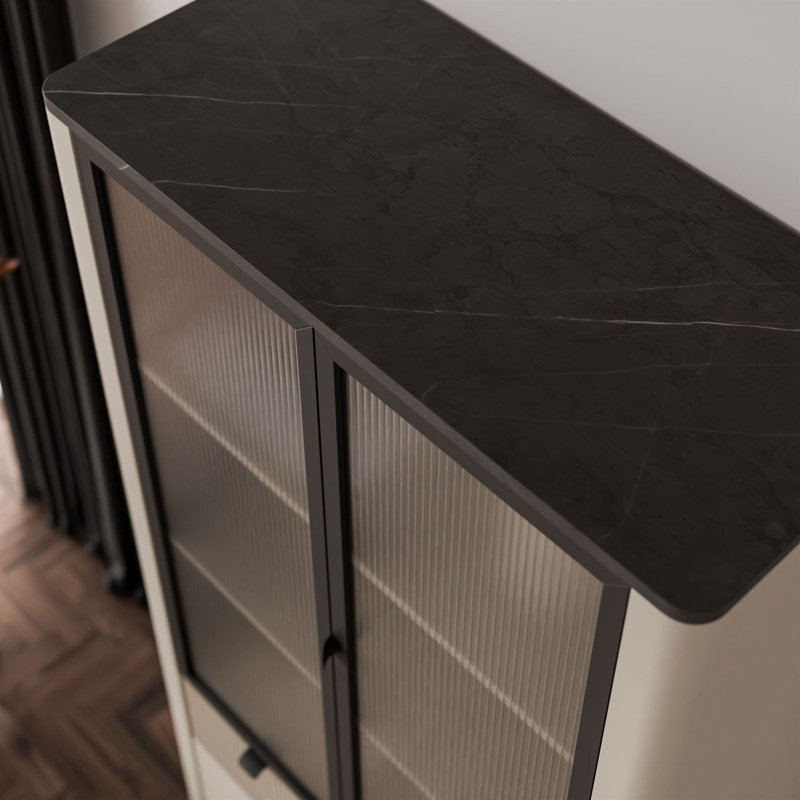 Display Cabinet, cashmere / grey stone