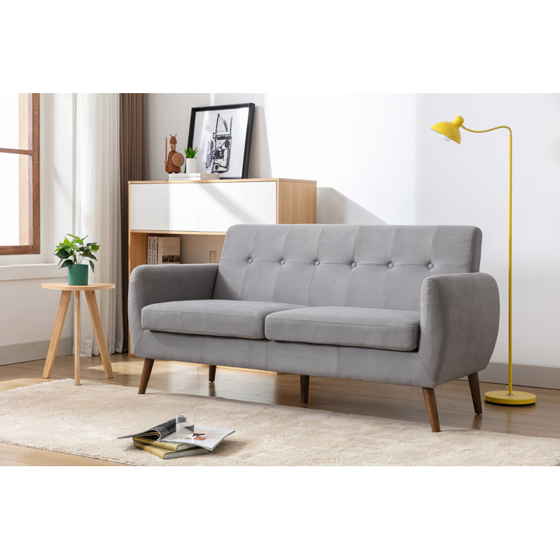 Atifa Apollos 66.9'' Wide Loveseat, Grey Polyester Blend