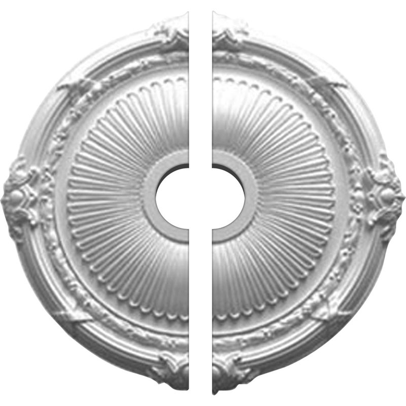 Médaillon de plafond Endurathane Heaton, DE 27 1/2 po x P 3 7/8 po x P 2 1/4 po (convient aux auvents jusqu'à 6 1/2 po), deux pièces, apprêté en usine