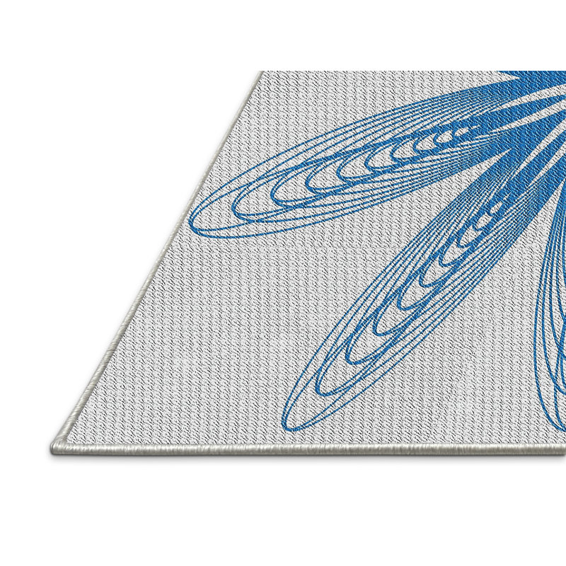 Tapis décoratif bleu, Rectangle 8 pi x 10 pi