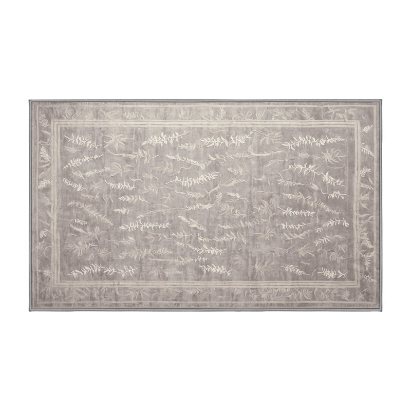 Machine Washable Gray Area Rug, Rectangle 5' x 8'