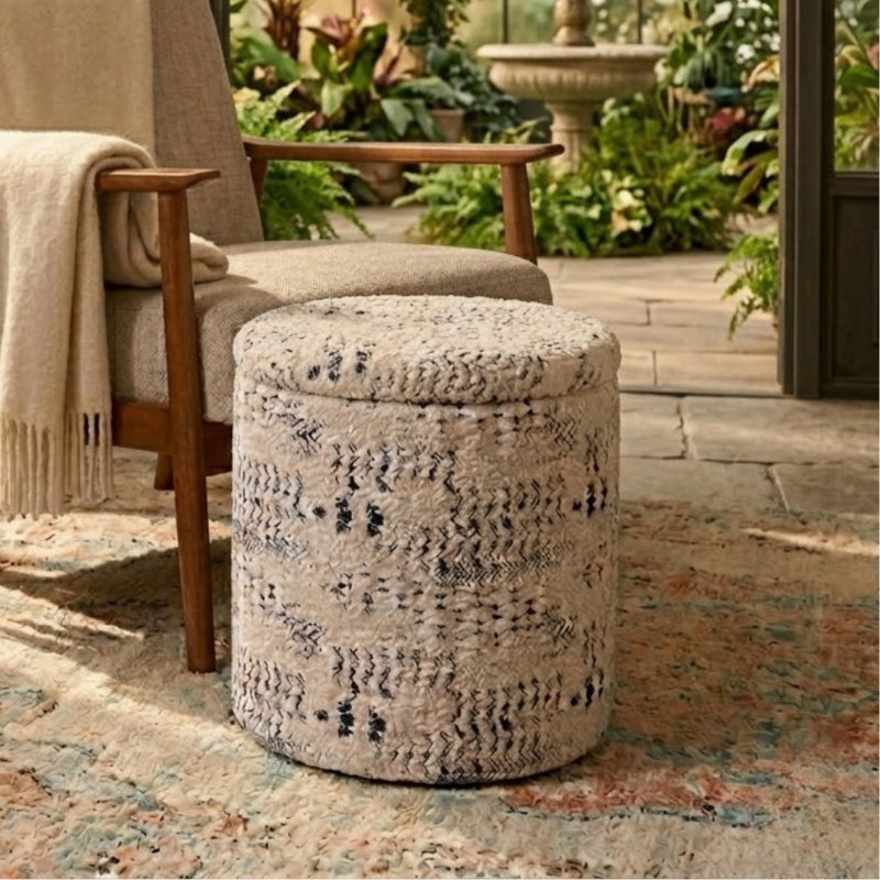 Abstract Upholstered Ottoman Footstool Pouffe for Living Room or Bedroom 40cm