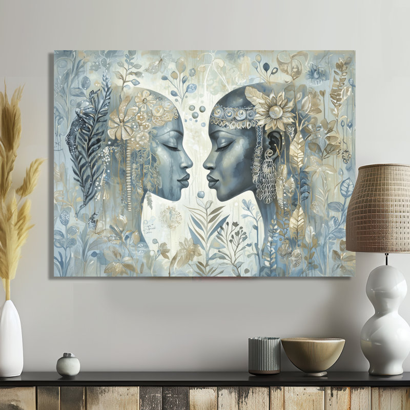 «Whispering Aura» de l'African American Art I, H 34 po x l 44 po, Toile tendue, Ne s’applique pas