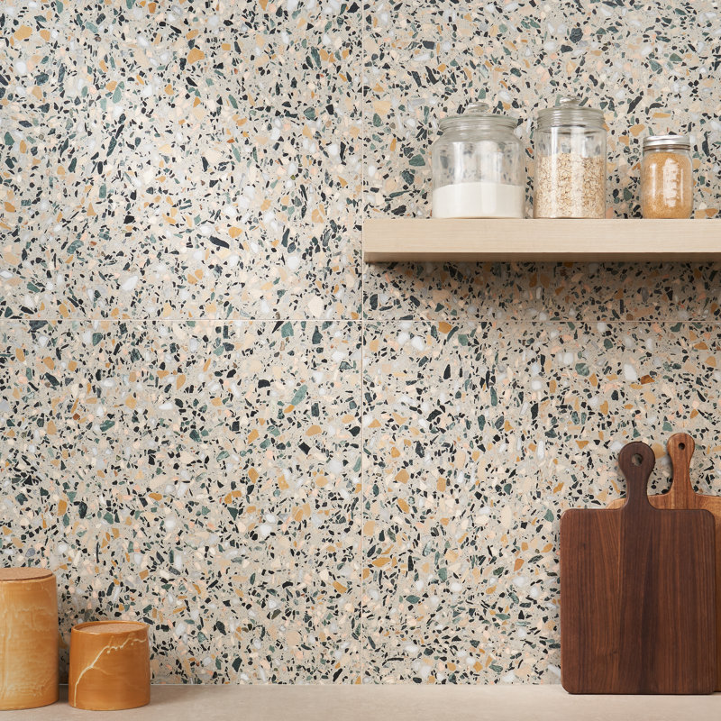 Terrazzo Italy 24x24 Honed Terrazzo Tile, Cava Terra Beige