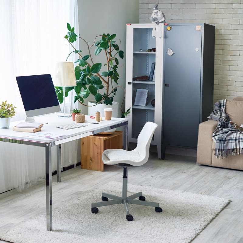 Armoire de rangement à 3 tablettes, Gris anthracite