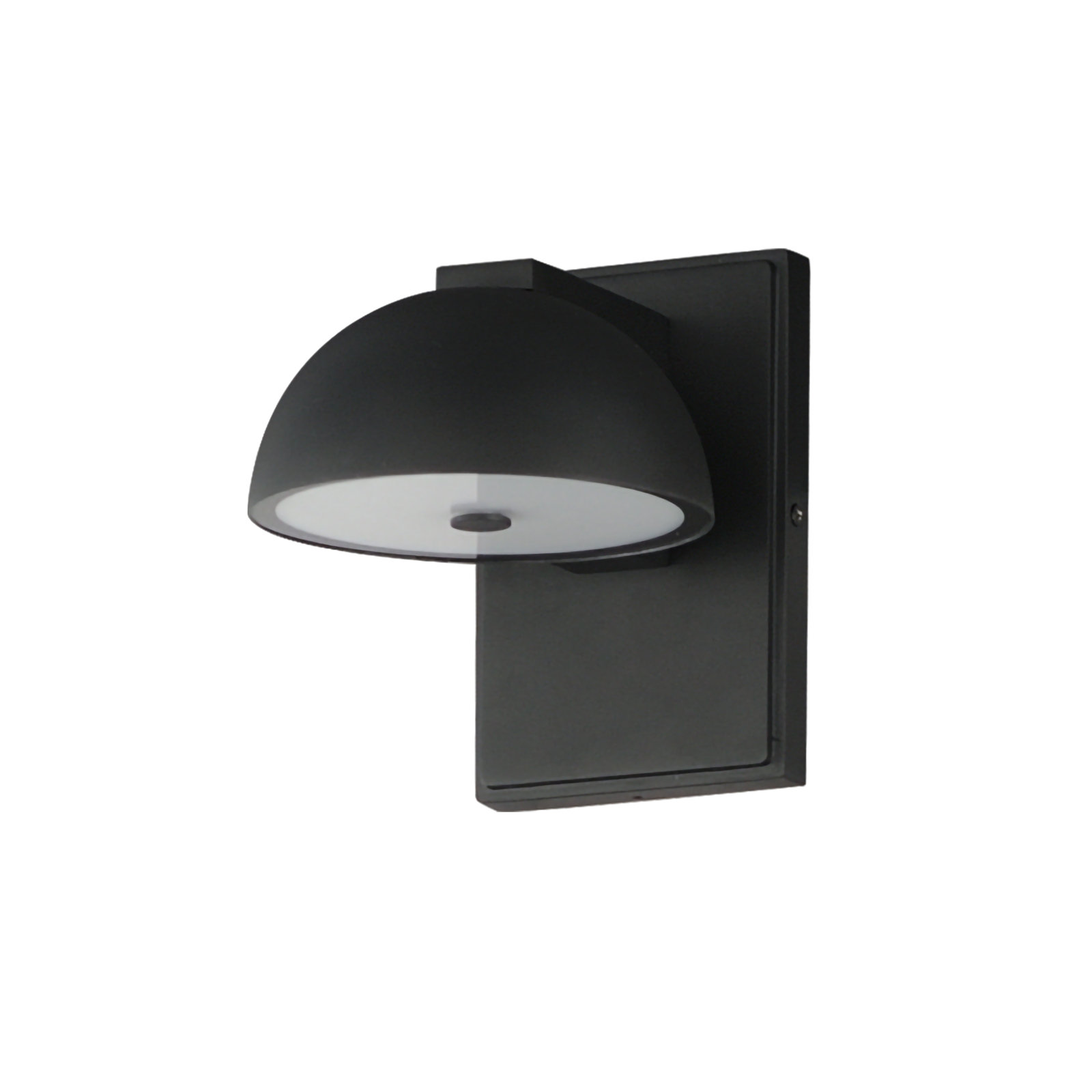 Dremann Single Light Dome Outdoor LED Wall Light, Black, 7" H x 6" W x 7.75" D