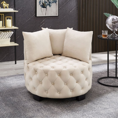Chaise d'appoint contemporaine rembourrée et capitonnée
