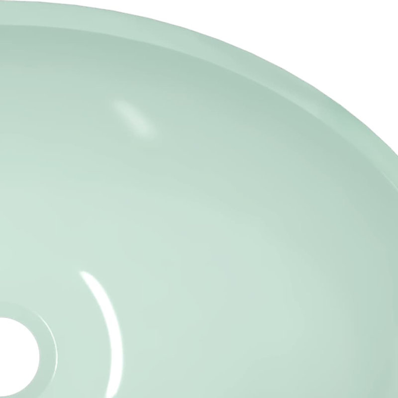 Metro Lane Adaryll 500mm L x 370mm W Glass Circular Sink, White/Blue