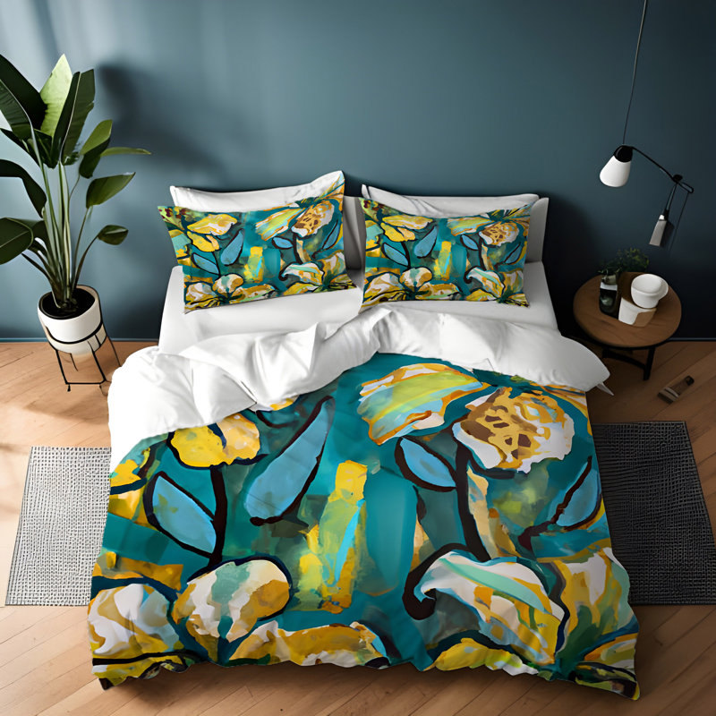 Ensemble de housse de couette , Housse de couette simple + 1 taie décorative pour