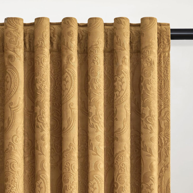 Velvet Blackout Crushed Floral Curtains - Vintage Luxury Modern Patterned Decorative for Room Darkening 70%-80% Window Thermal insulation Drapes（set of 2）