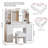 Vanity Desk & Power Outl, Makeup Vanity With Glass Table Top, With 22.45" Hd Lighted Mirror, Makeup Table With 9 Drawers, Vanity Table With Chair,vanity Set 3 Lighting Modes Brightness Adjustable-88836866