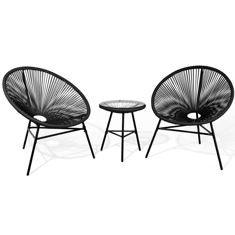 2 Seater Conversation Set, Black