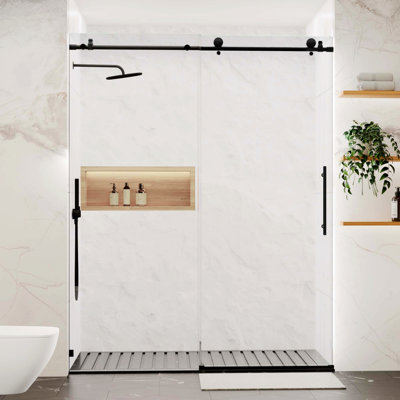 Frameless Shower Door, Sliding Shower Door for Bathroom