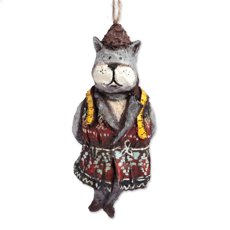Ornement en papier mâché Novica