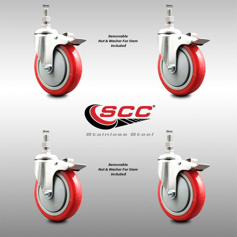 Polyurethane Casters, Red