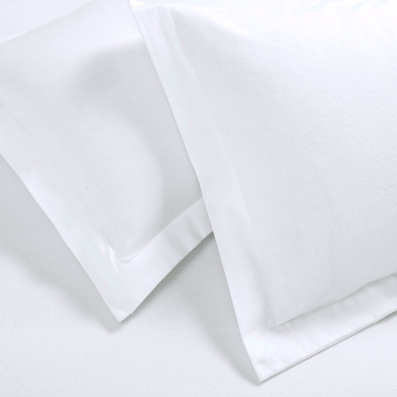 Rome 100% Flannel Cotton Solid Fuzzy Warm Duvet Cover Set, King Duvet Cover + 2 King Shams, White