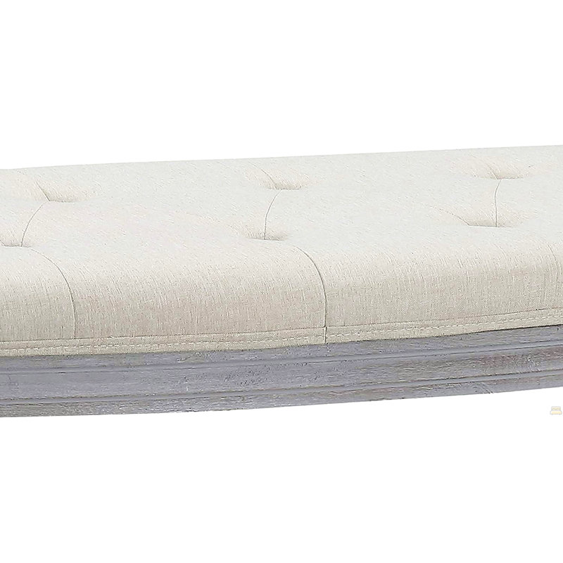 Banc rembourré capitonné beige clair Coastal