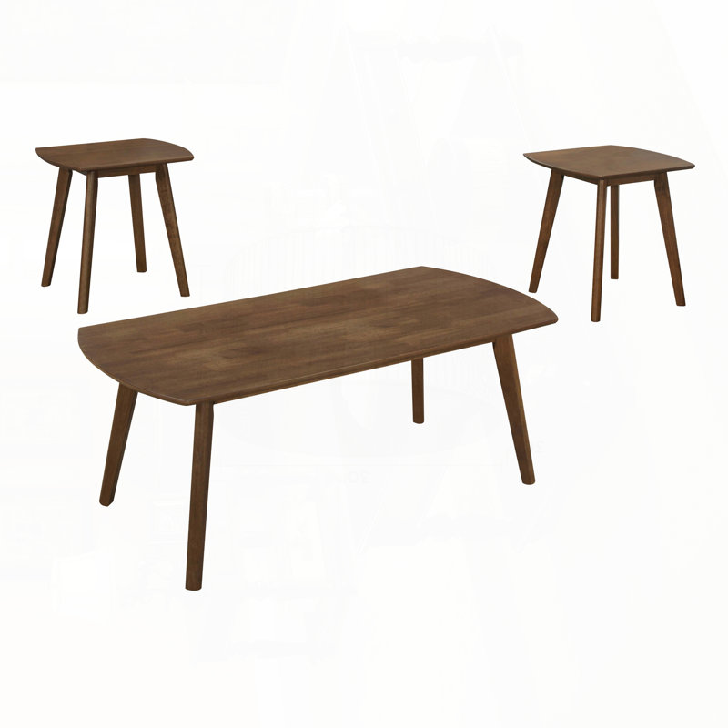 Ensemble 3 pièces tables de cocktail contemporaines avec finition noyer