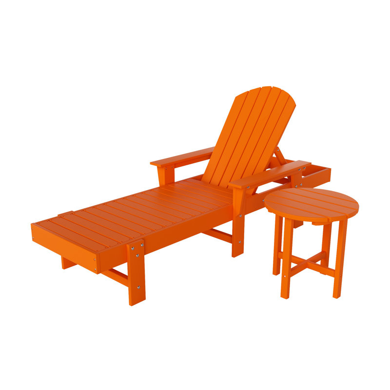 Chaise longue inclinable longue Altura 77,6 po, Orange