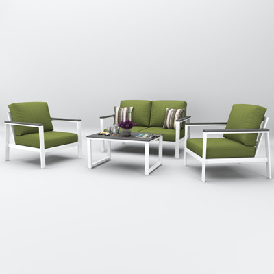 Townsend 4 Person Seating Group With Sunbrella Cushions by Birch Lane