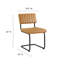 Chaise d'appoint capitonnée en cuir et métal