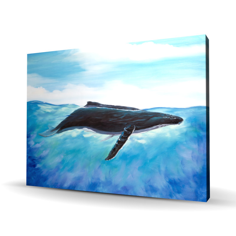 Baleine bleue, toile marine | Superbe œuvre d'art décorative