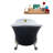 63" Streamline Clawfoot Soaking Acrylic Bathtub With Drain, Clawfeet, and Bamboo Tray-66367524-76674076