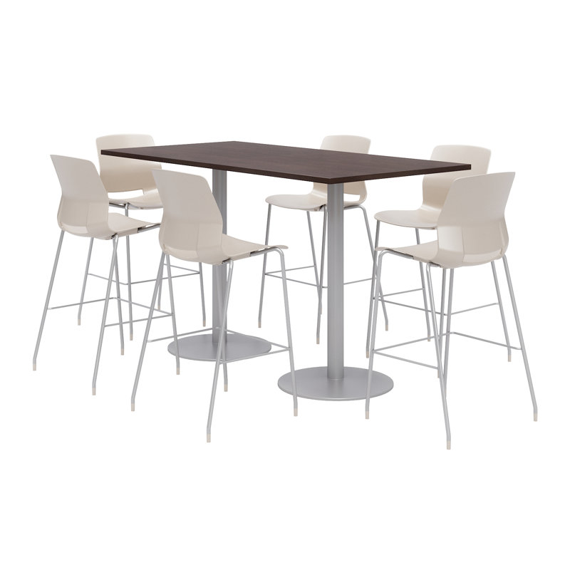 Ensemble de table de salle à manger rectangulaire 72 "et chaise, Espresso, Corail