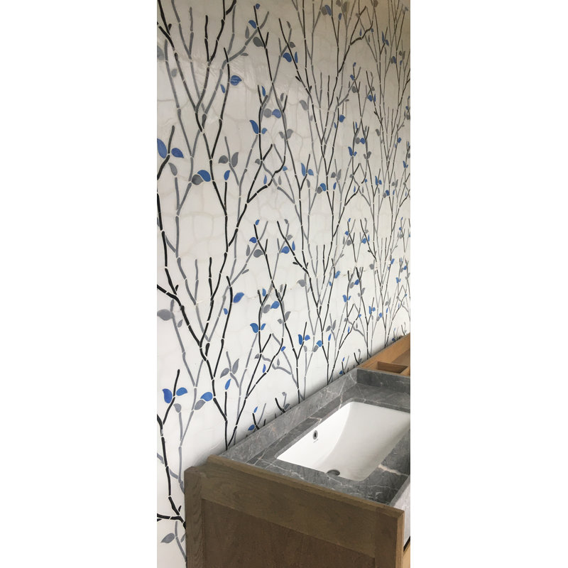 Jazz 11" x 11" Glass Mosaic Wall Tile, Winter