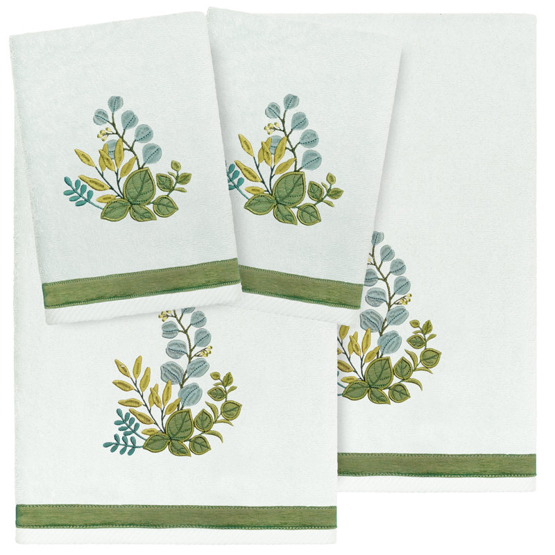 Botanica 4 Piece Turkish Cotton Towel Set, Aqua