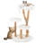 Solid Wood Cat Tree With Perch Natural Jute Scratching Posts Dangling Ball