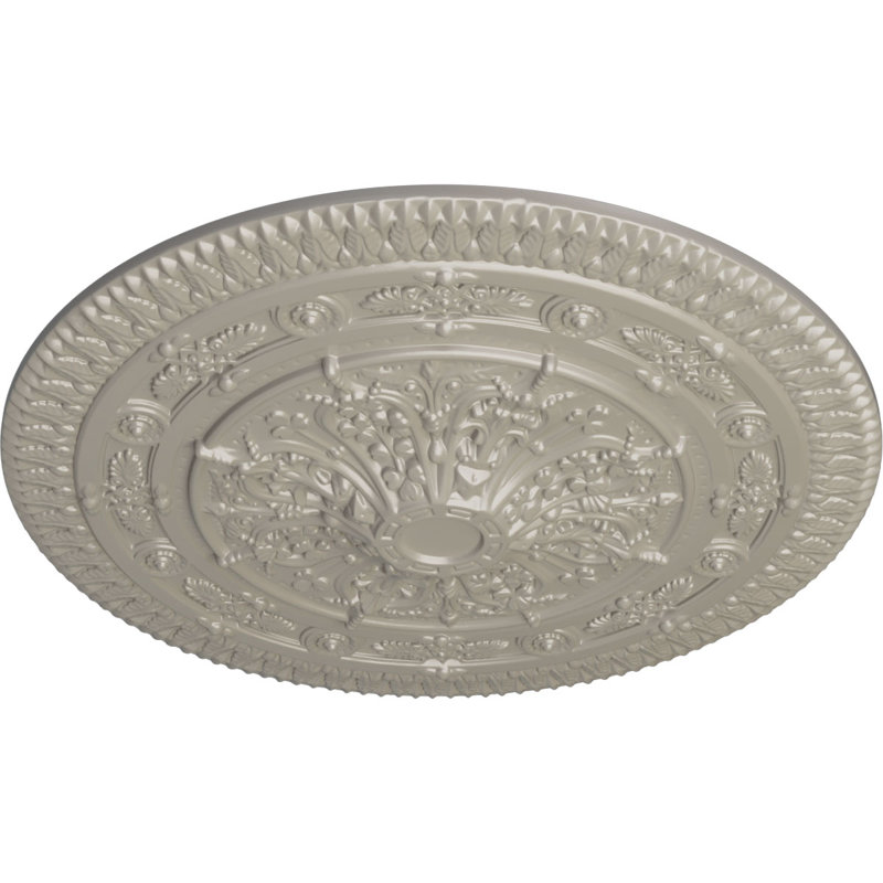 Endurathane Naple Ceiling Medallion, 37 1/2"OD x 3 3/8"P (Fits Canopies up to 3 3/8"), Pearl White