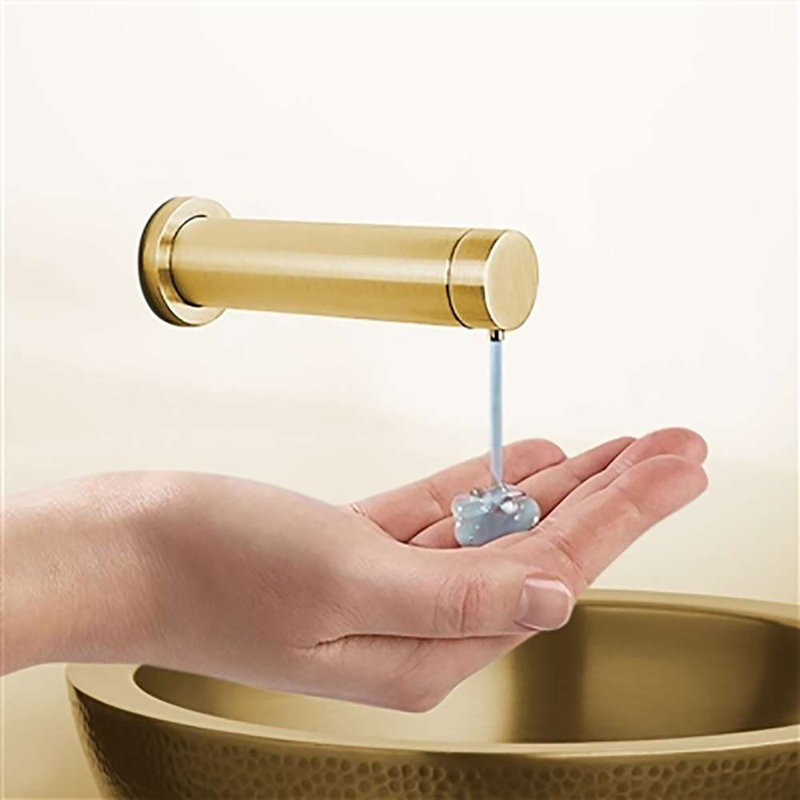 Distributeur de savon automatique brossé à finition dorée élégante et hygiénique