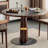 Walnut&Black Round Sintered Stone Dining table-1406422843