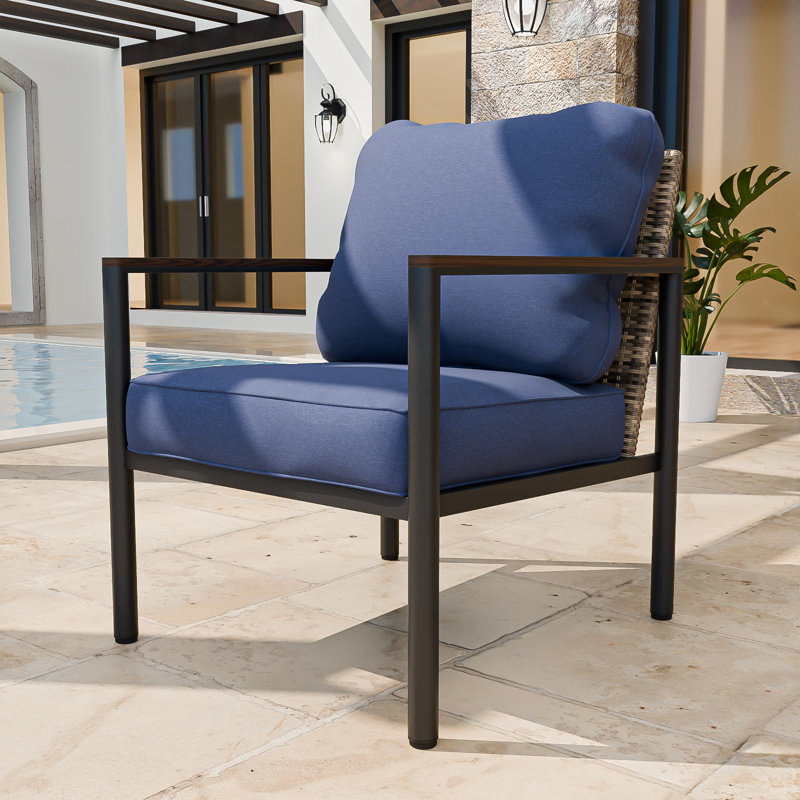 Patio Lounge Chairs with Cushions, Blue