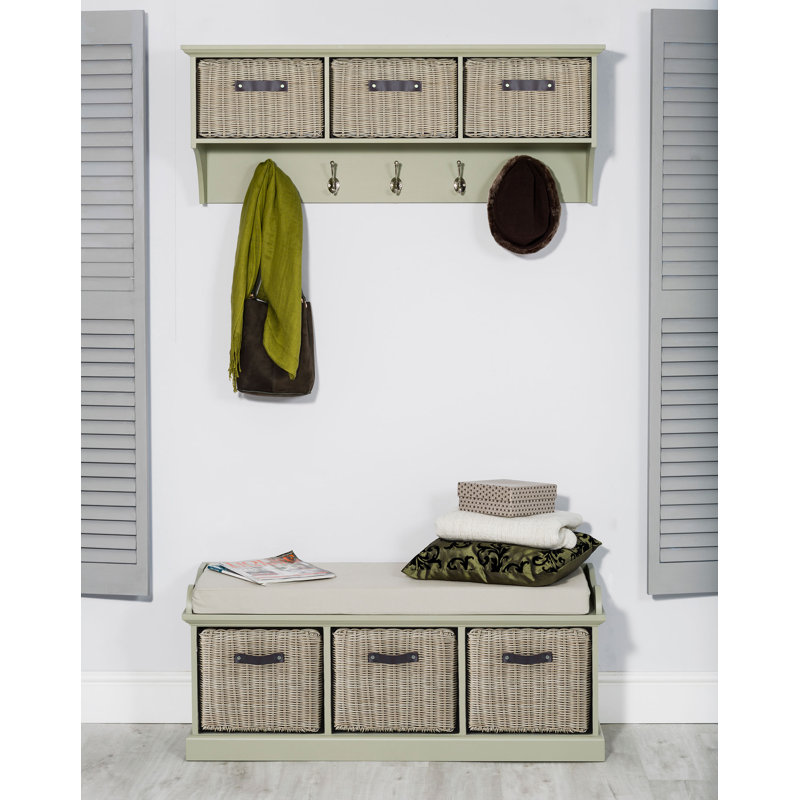 Annabell Cube Shelf, Sage Green/Brown