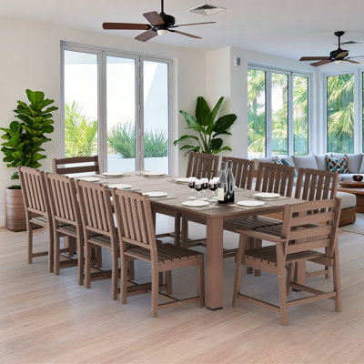 HDPE Outdoor Dining Set, 11 Piece Patio Furniture Set, Outdoor Patio Dining Table and 10 Dining Chairs, Patio Table and Chairs for Backyard Garden