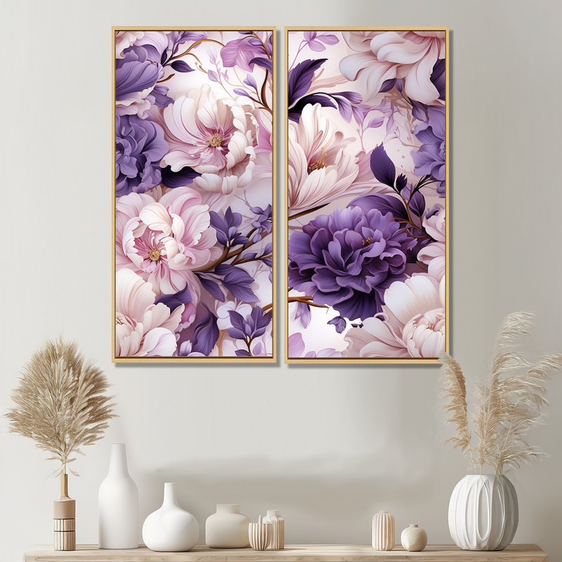 Motif victorien éthéré rococo, H 40 po x l 40 po, Crème, crème, Impression encadrée flottante