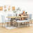 6-Piece Extendable Dining Table Set with Removable Leaf and Upholstered Dining Chair and Bench-96010408-96010407-96010409